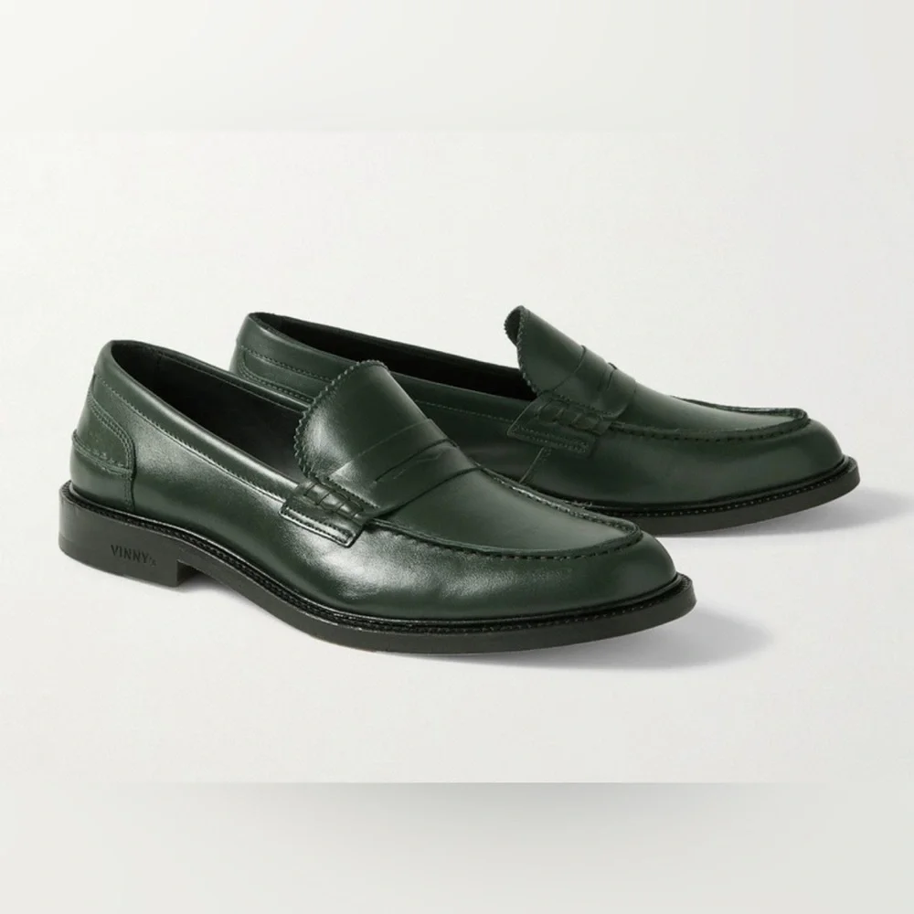 Vinny’s Townee Penny Loafer in Dark Green Men’s Size 43 New